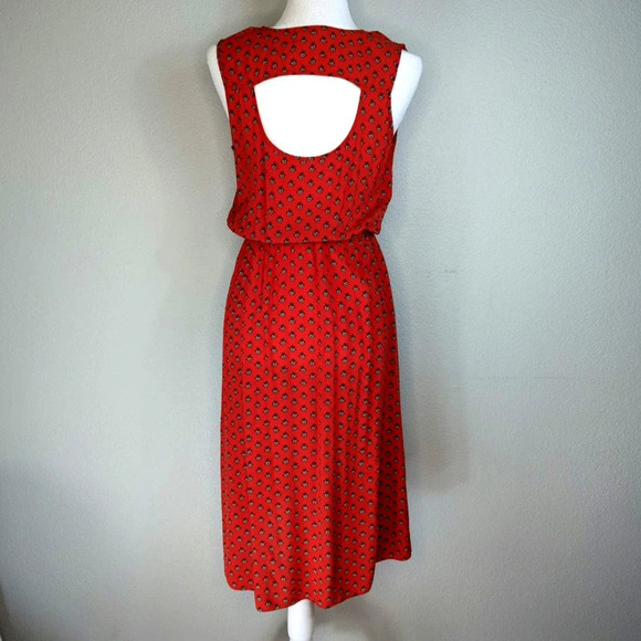 Two by Vince Camuto Orange Floral Sleeveless Hi-Lo Hem Dress size XS - Picture 7 of 8